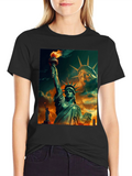 Statue of Liberty Graphic Black T-Shirt