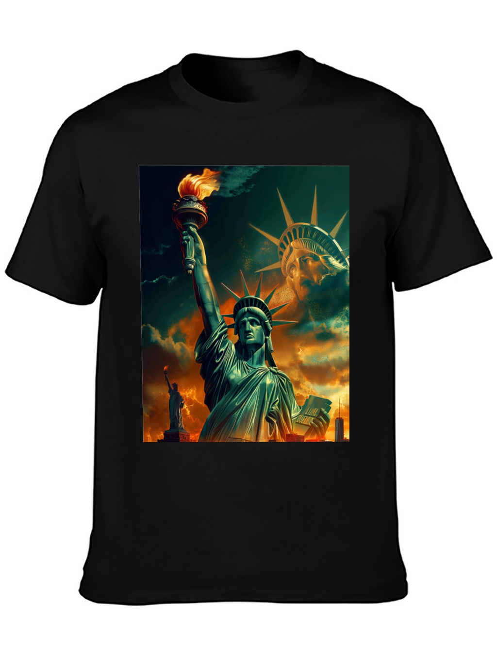 Statue of Liberty Graphic Black T-Shirt