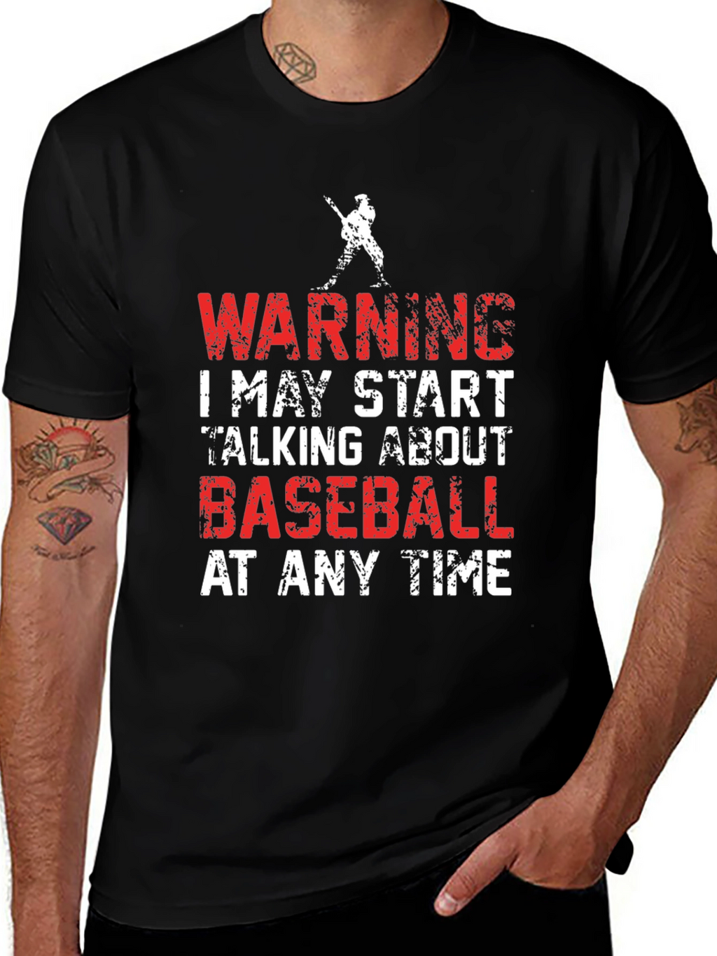 Warning Baseball Graphic Tee