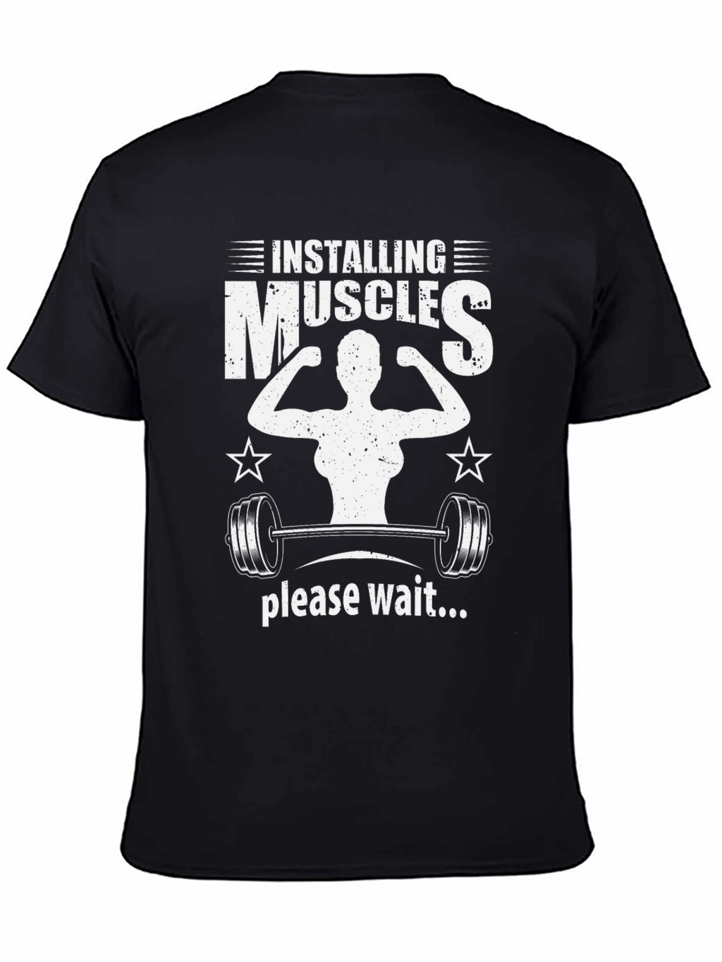 Installing Muscles Black Graphic T-Shirt