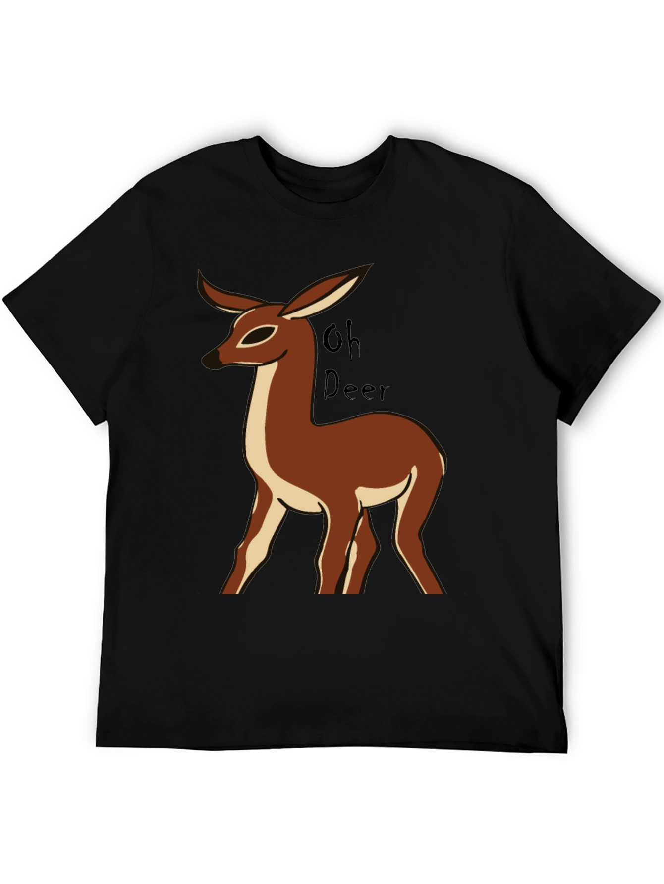 Oh Deer Graphic Tee - Mens Black Short Sleeve T-Shirt