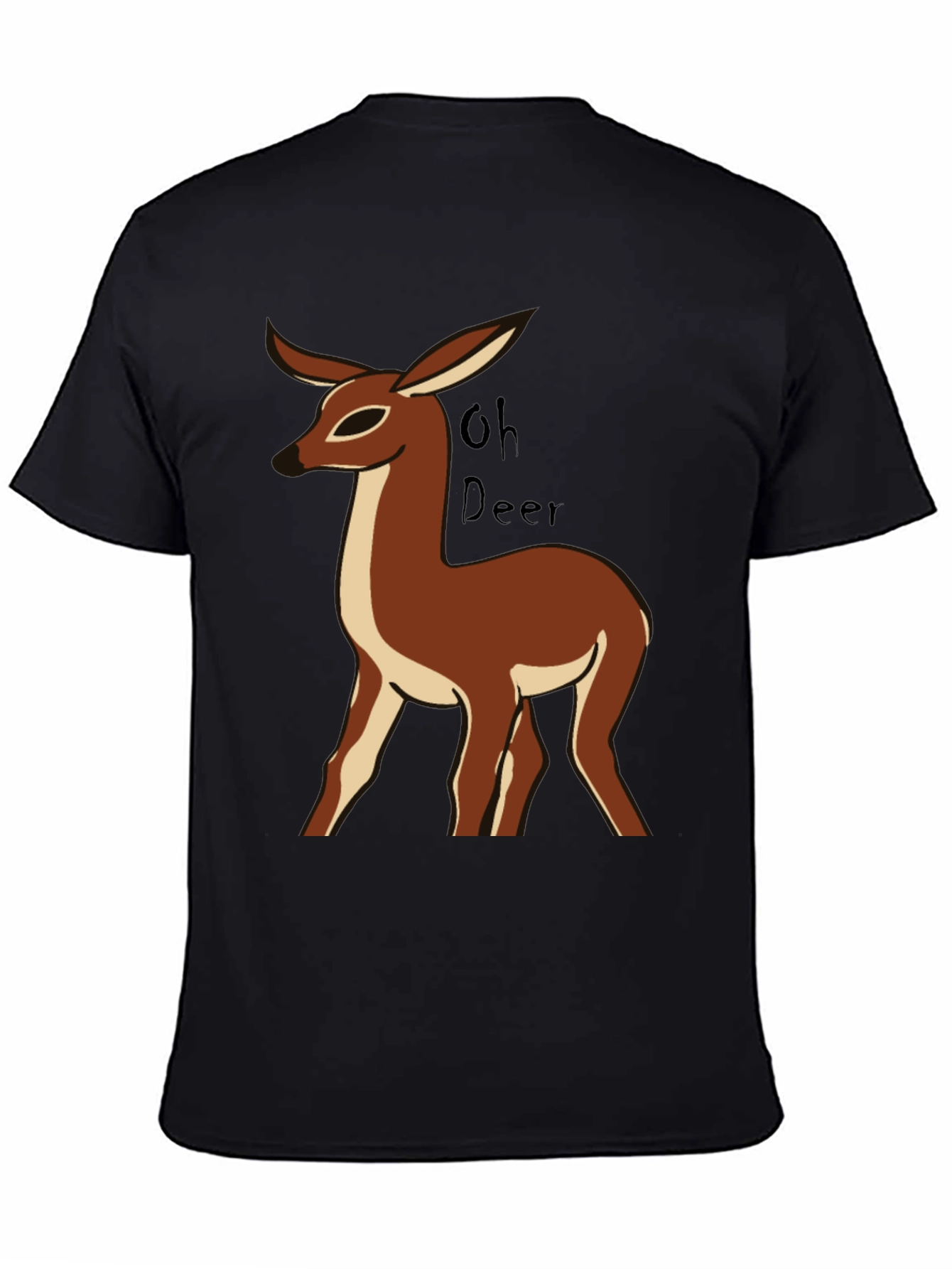 Oh Deer Graphic Tee - Mens Black Short Sleeve T-Shirt