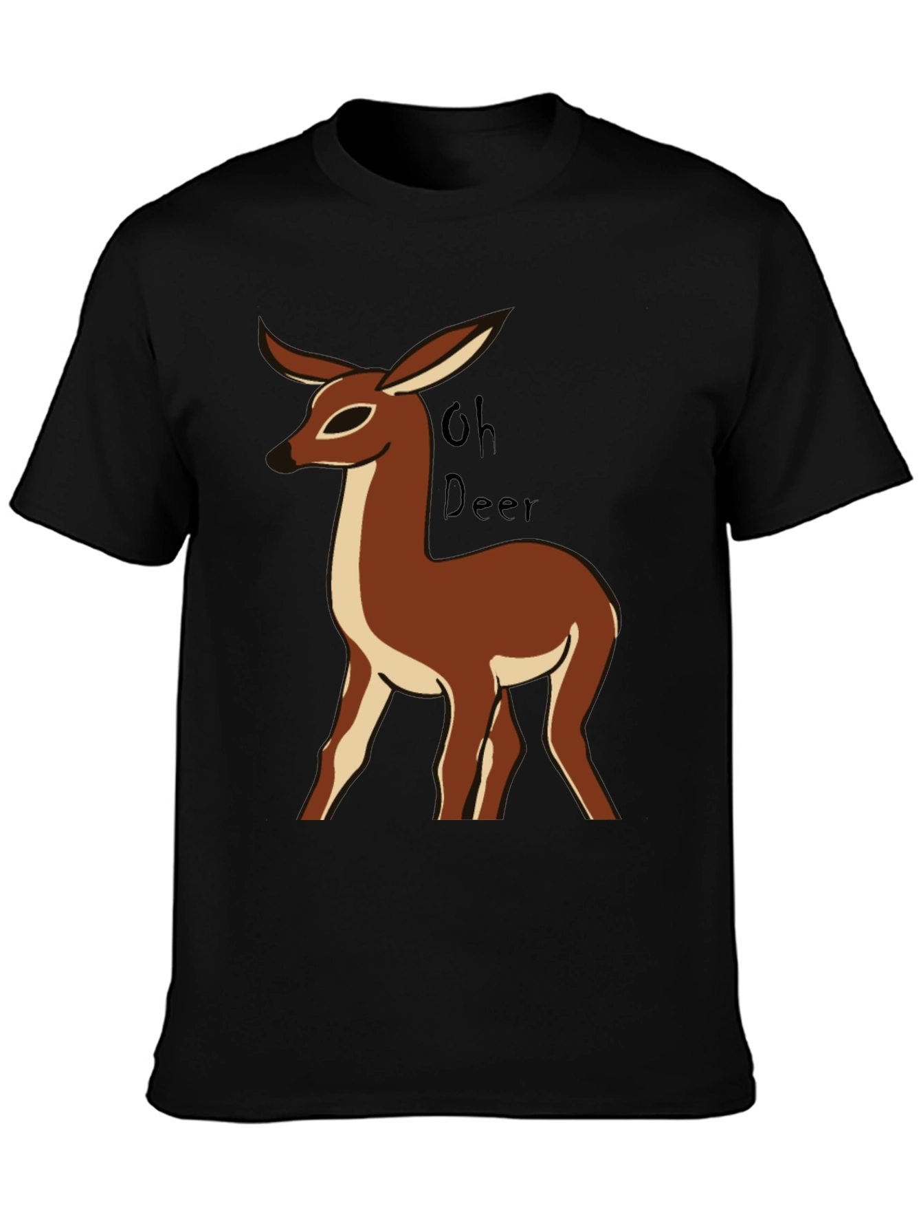 Oh Deer Graphic Tee - Mens Black Short Sleeve T-Shirt