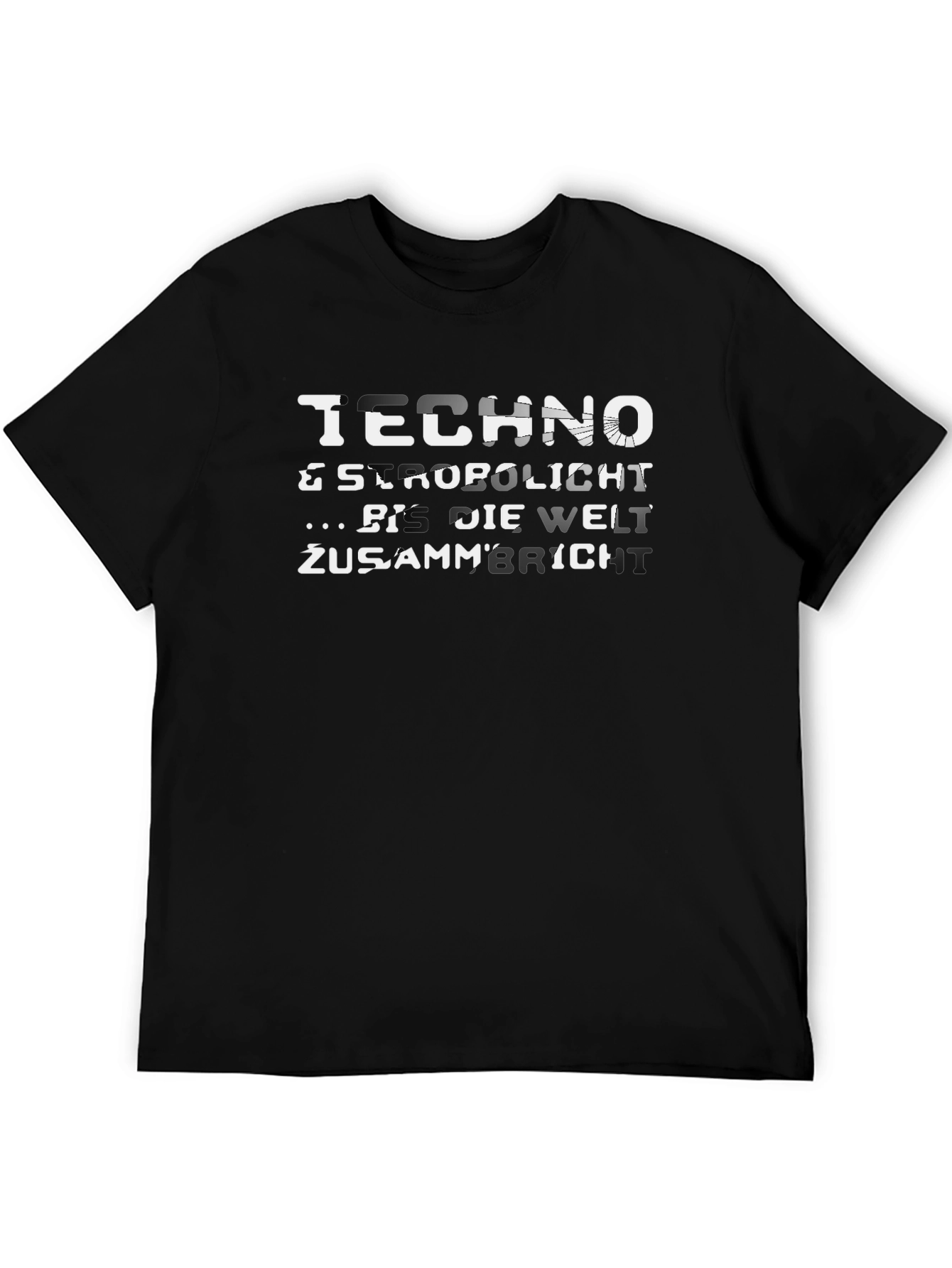 Techno & Strobolicht Mens Black T-Shirt