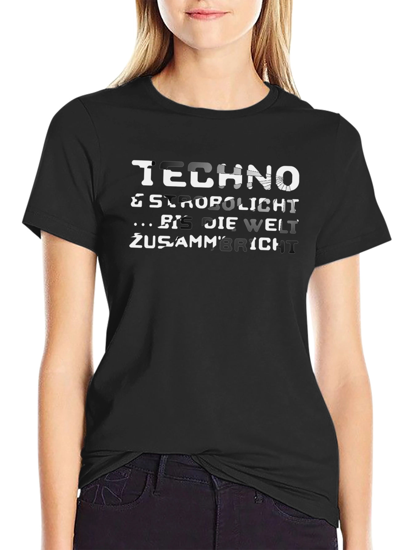 Techno & Strobolicht Mens Black T-Shirt