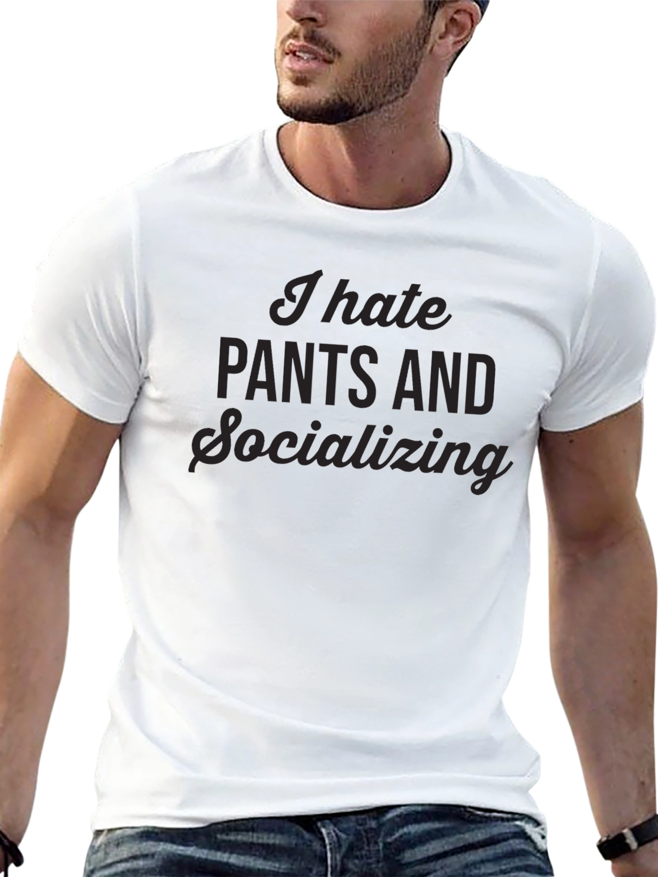 I Hate Pants & Socializing Black Tee
