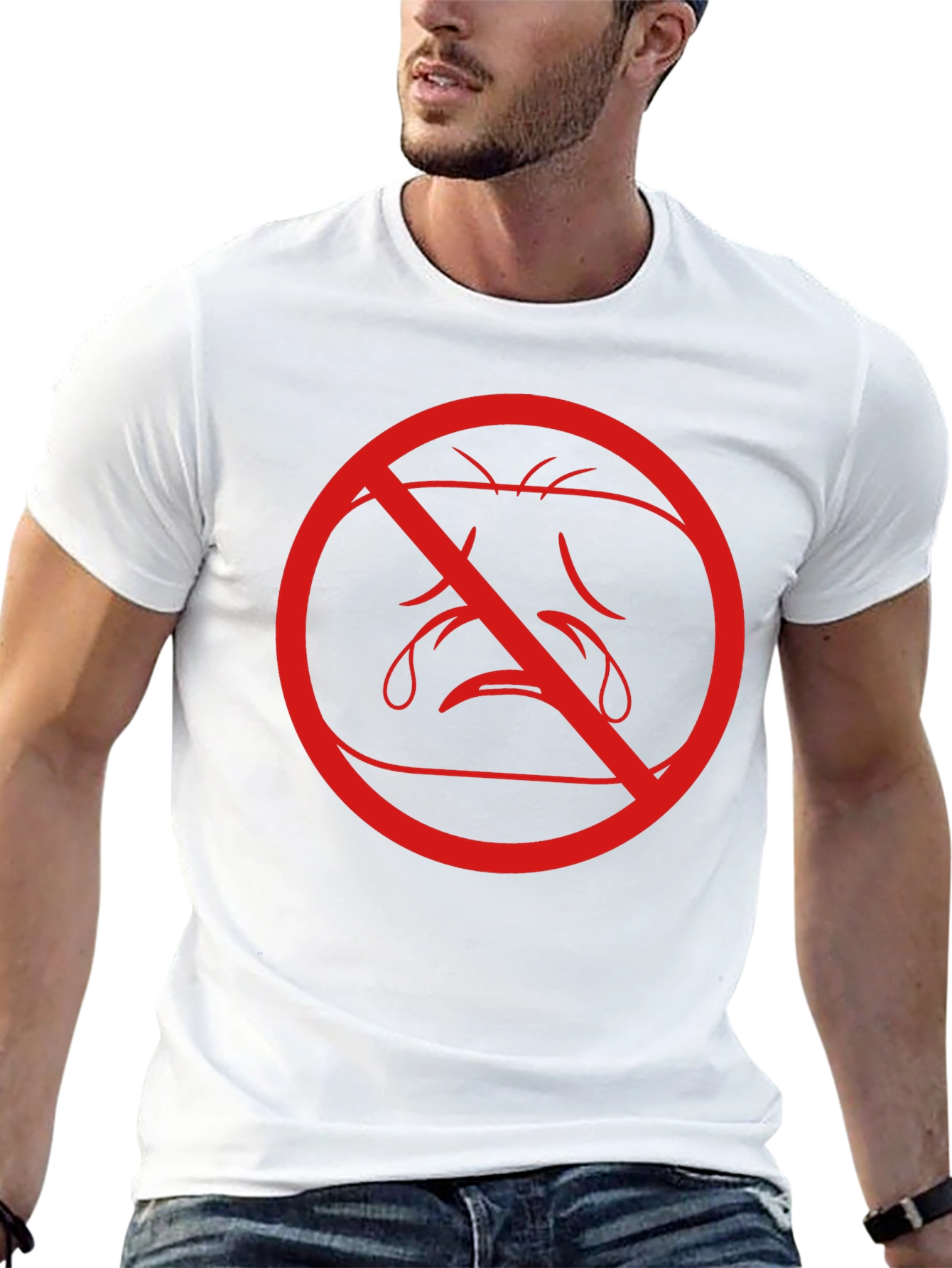 No Crying Graphic Tee - Unisex Black T-Shirt