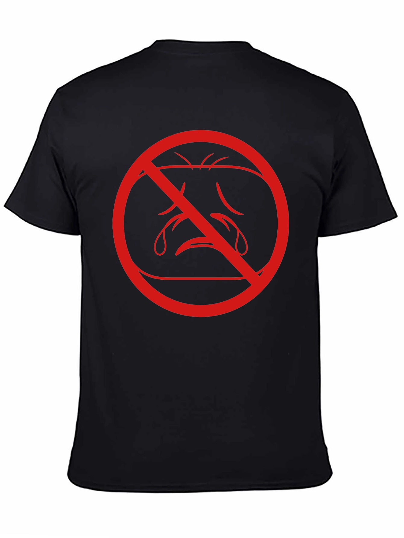 No Crying Graphic Tee - Unisex Black T-Shirt