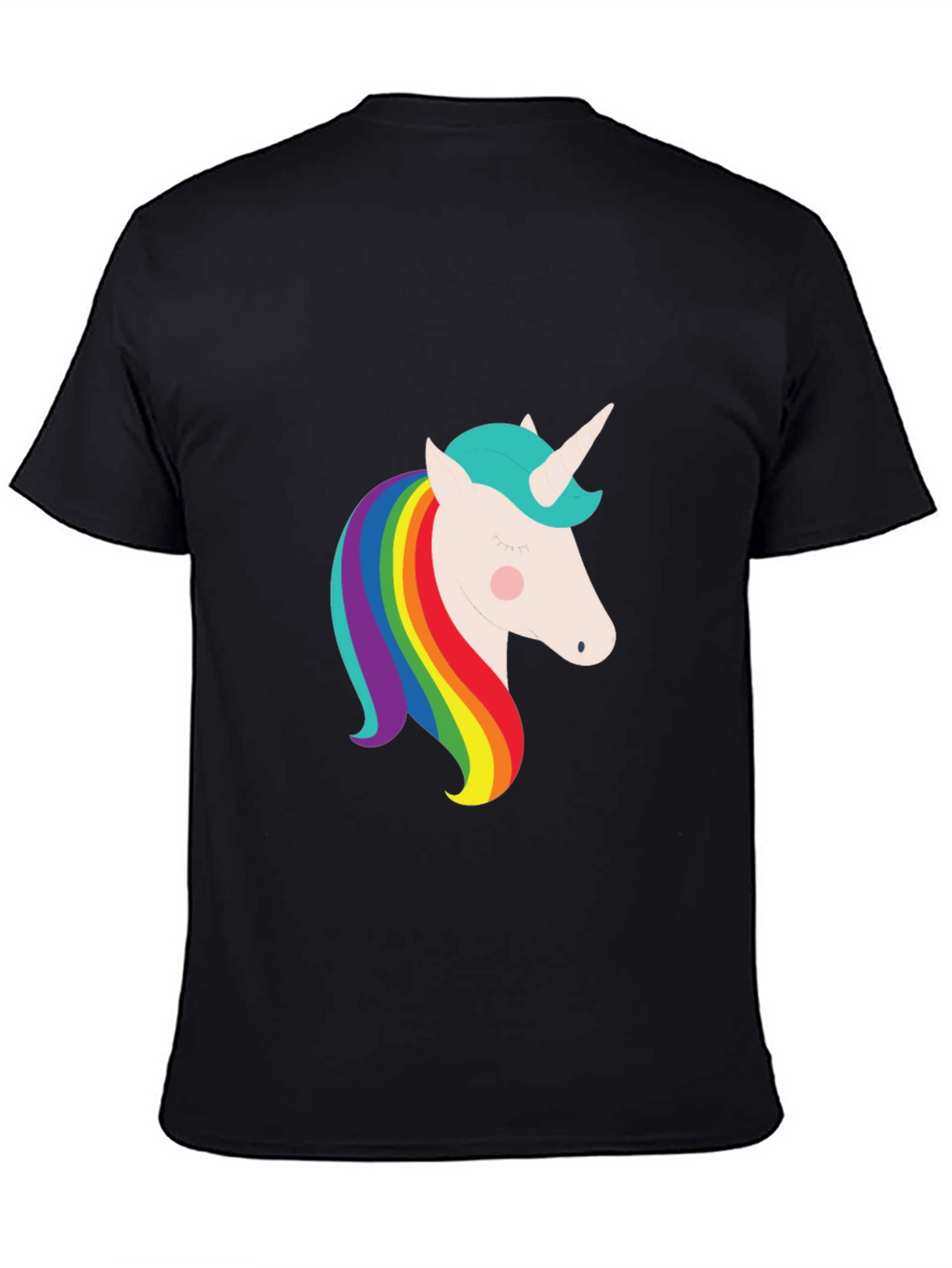 Unicorn Rainbow Graphic Black T-Shirt