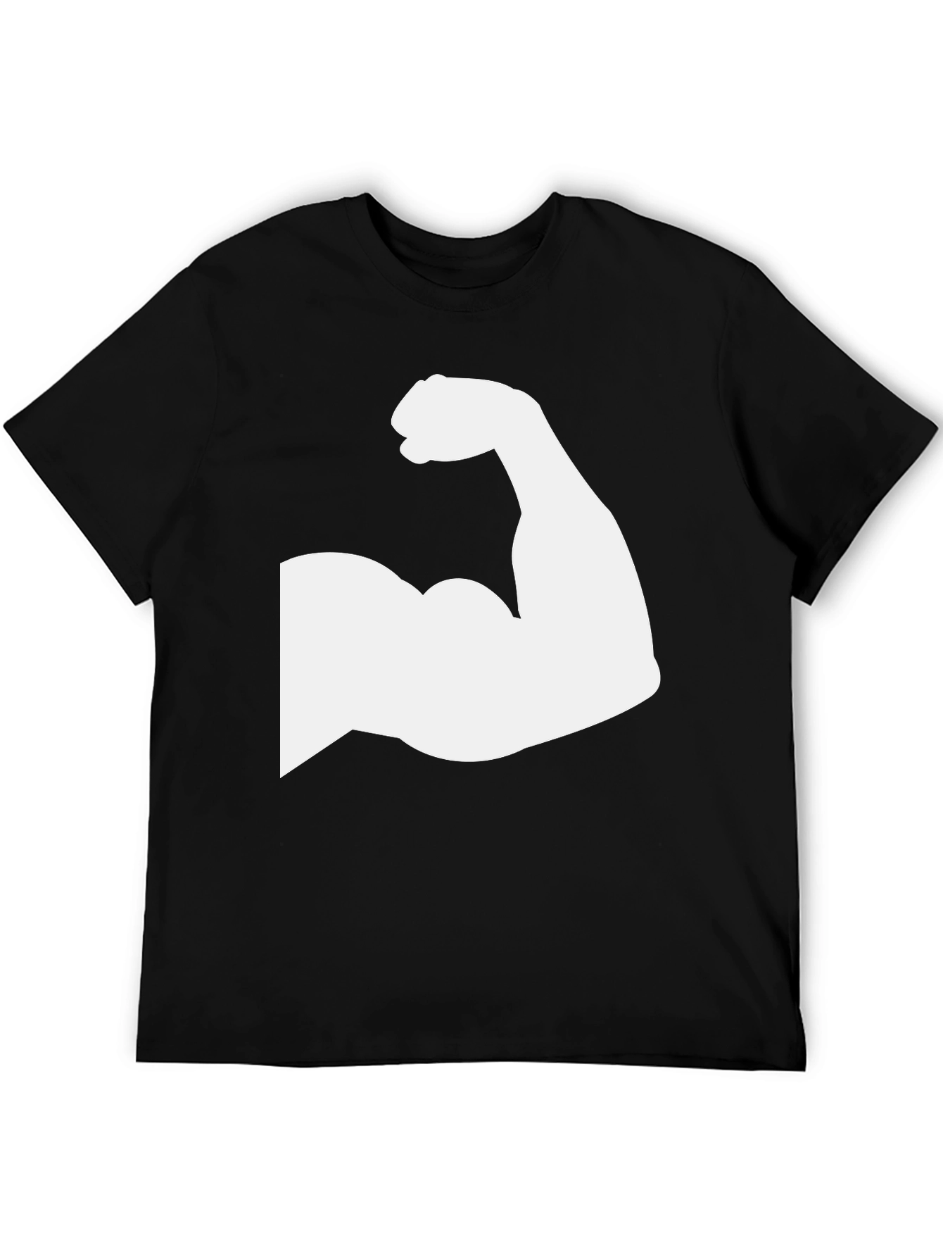 Muscle Arm Graphic Tee - Black Cotton T-Shirt