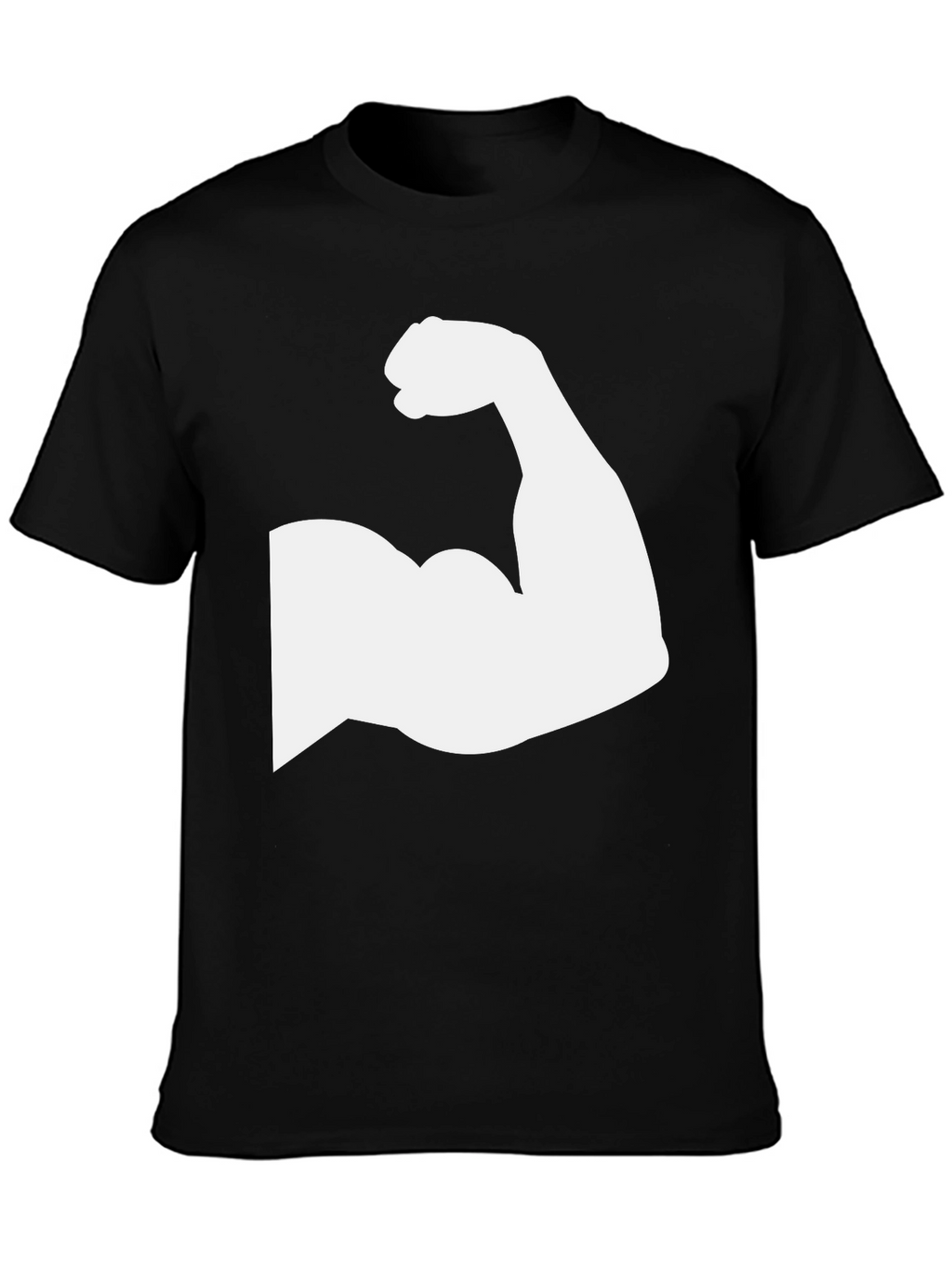 Muscle Arm Graphic Tee - Black Cotton T-Shirt