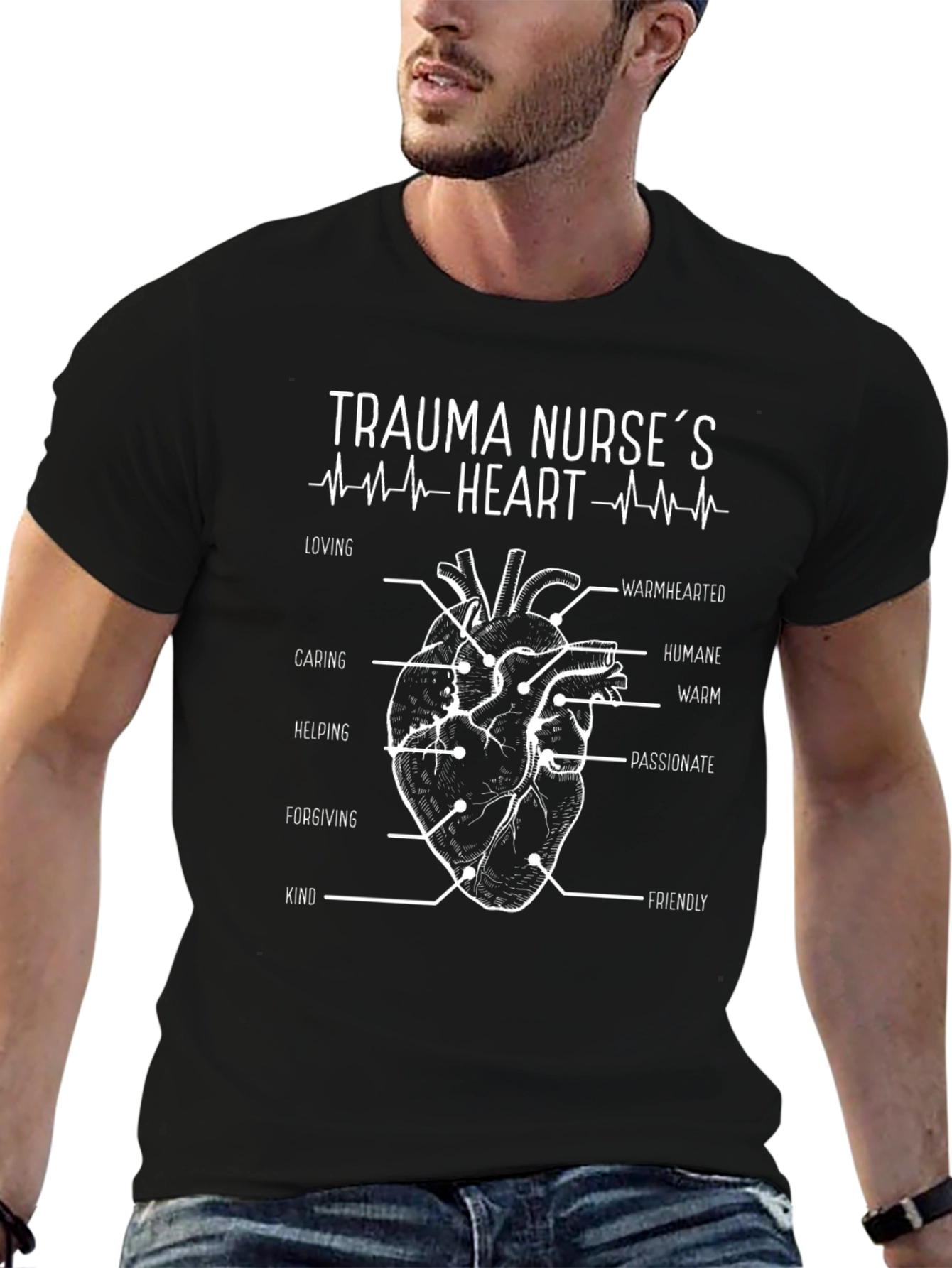 Trauma Nurse Heart Anatomy T-Shirt