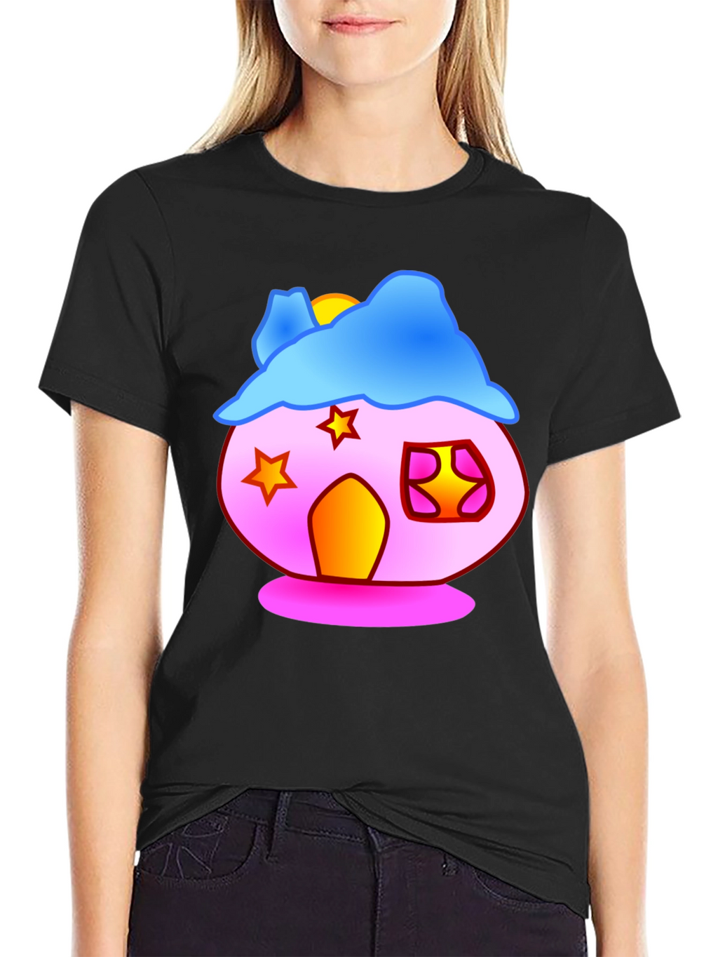 Whimsical House Graphic T-Shirt