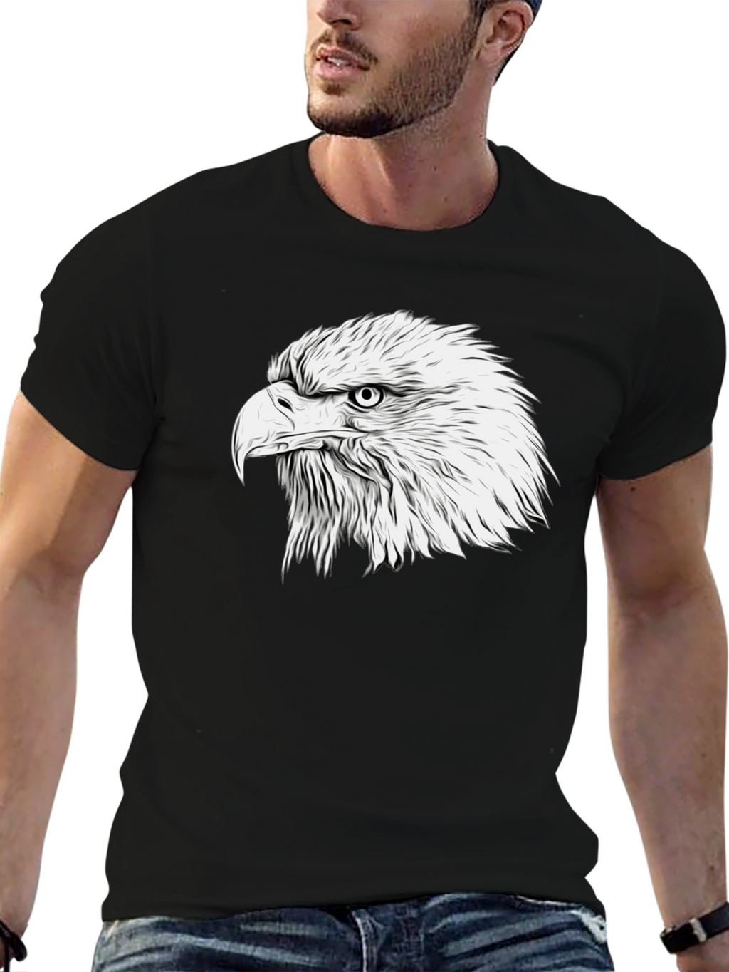 Bold Eagle Graphic Tee - Classic Black