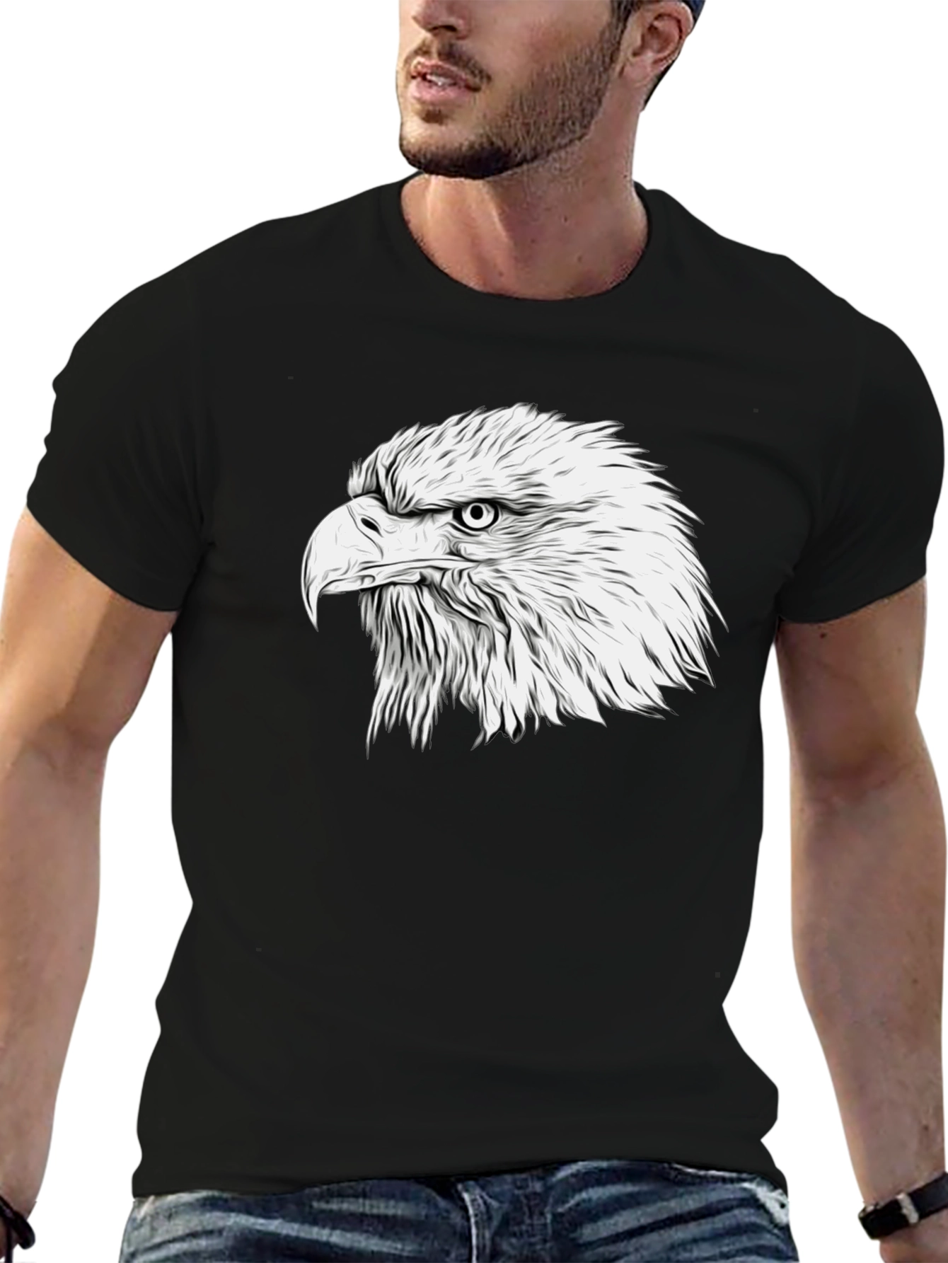 Bold Eagle Graphic Tee - Classic Black