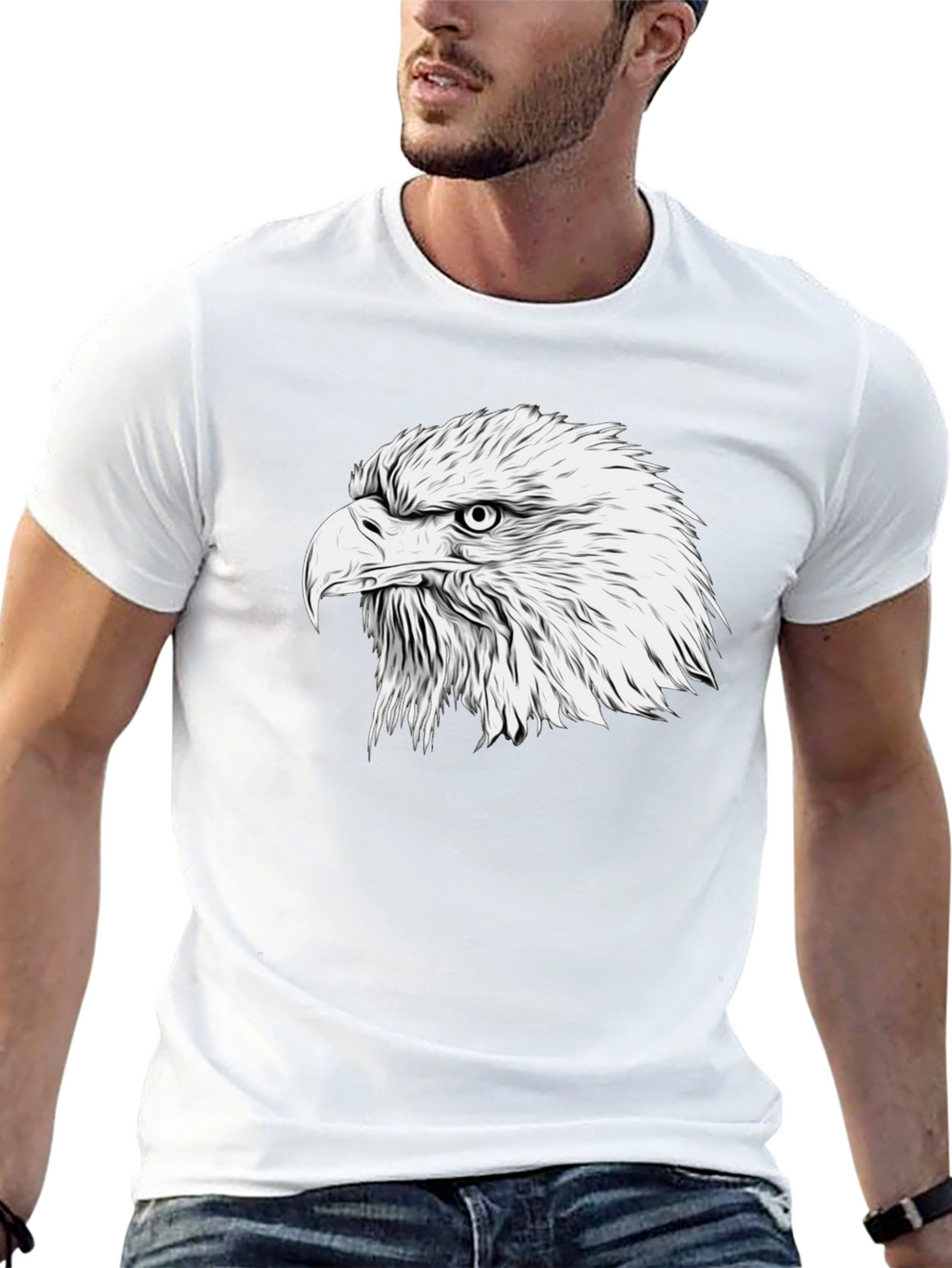 Bold Eagle Graphic Tee - Classic Black