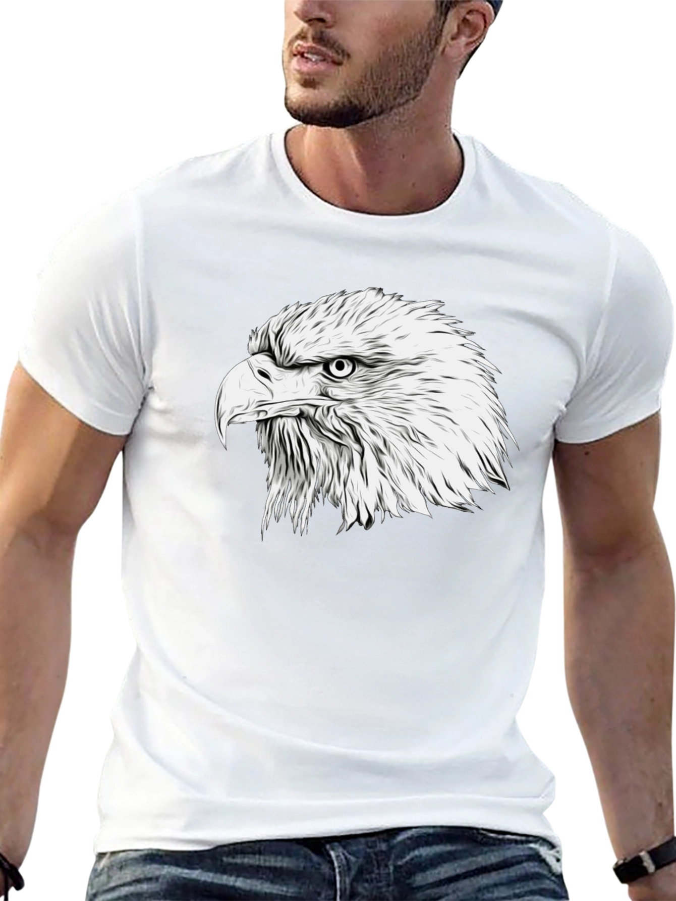 Bold Eagle Graphic Tee - Classic Black