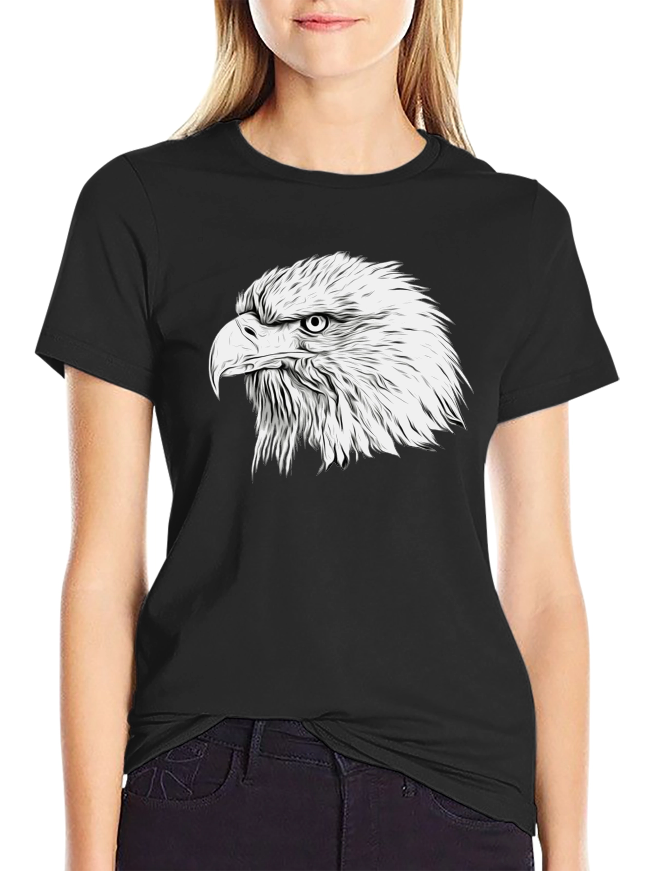 Bold Eagle Graphic Tee - Classic Black