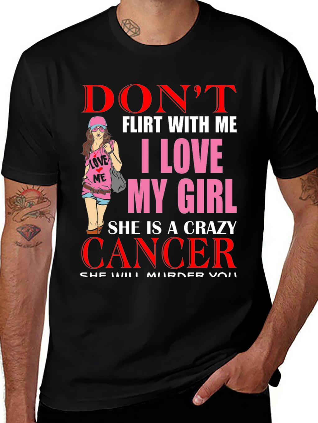 Dont Flirt With Me Cancer Girl T-Shirt