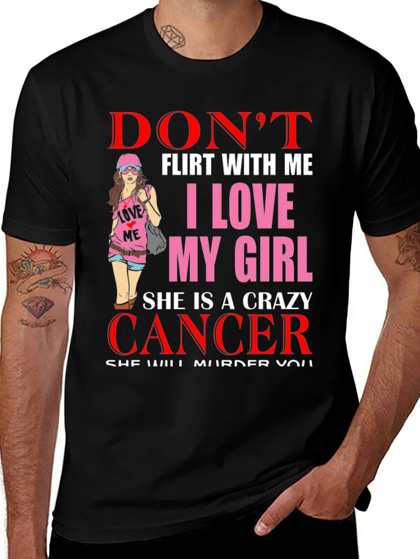 Dont Flirt With Me Cancer Girl T-Shirt