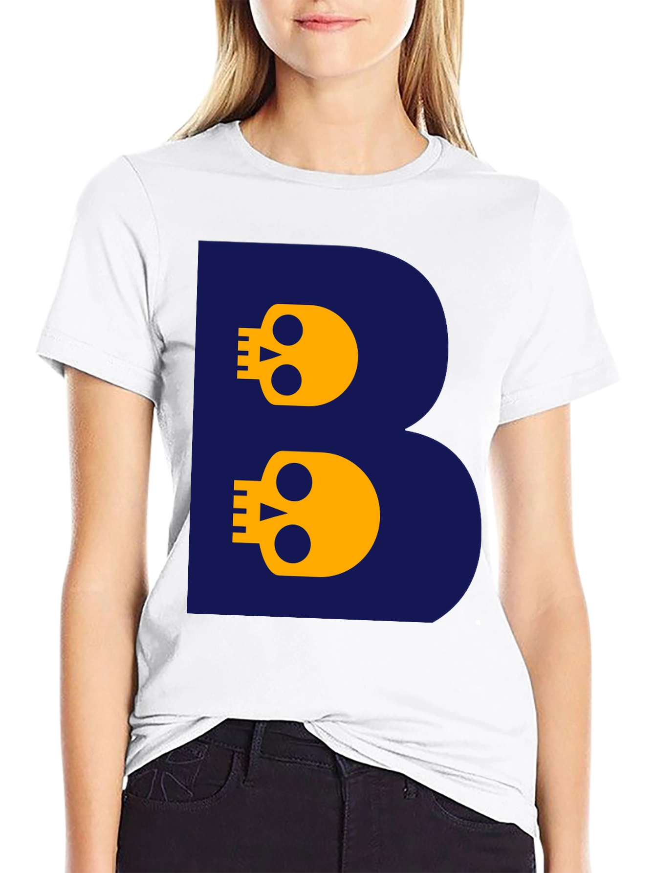 Skull Letter B T-Shirt - Bold Graphic Tee