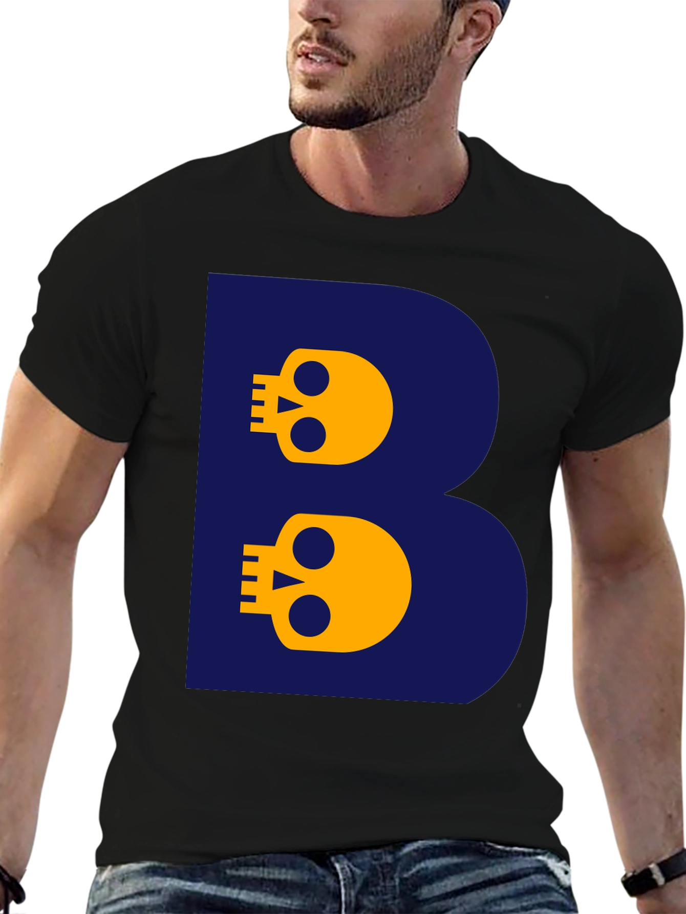 Skull Letter B T-Shirt - Bold Graphic Tee