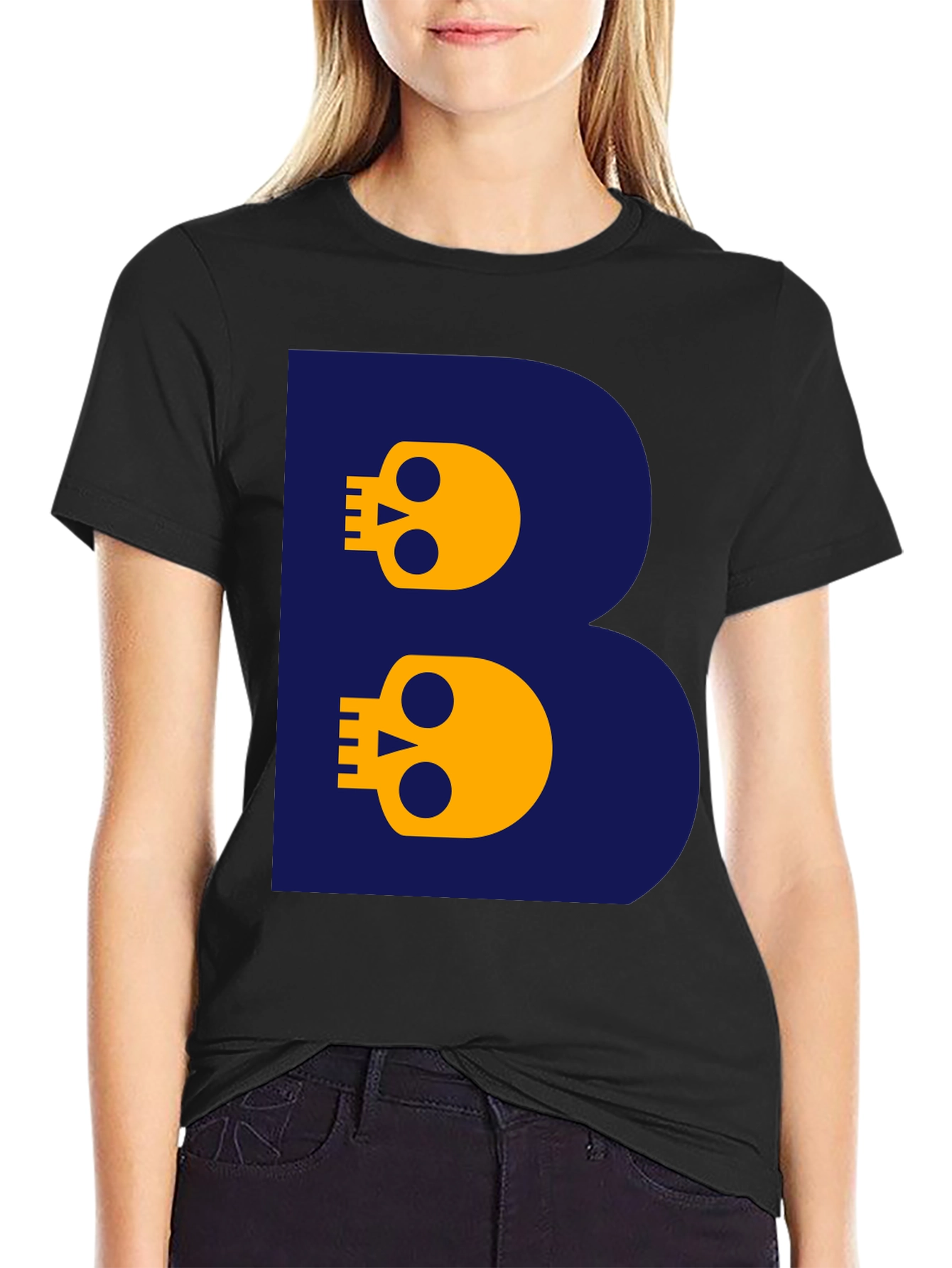 Skull Letter B T-Shirt - Bold Graphic Tee