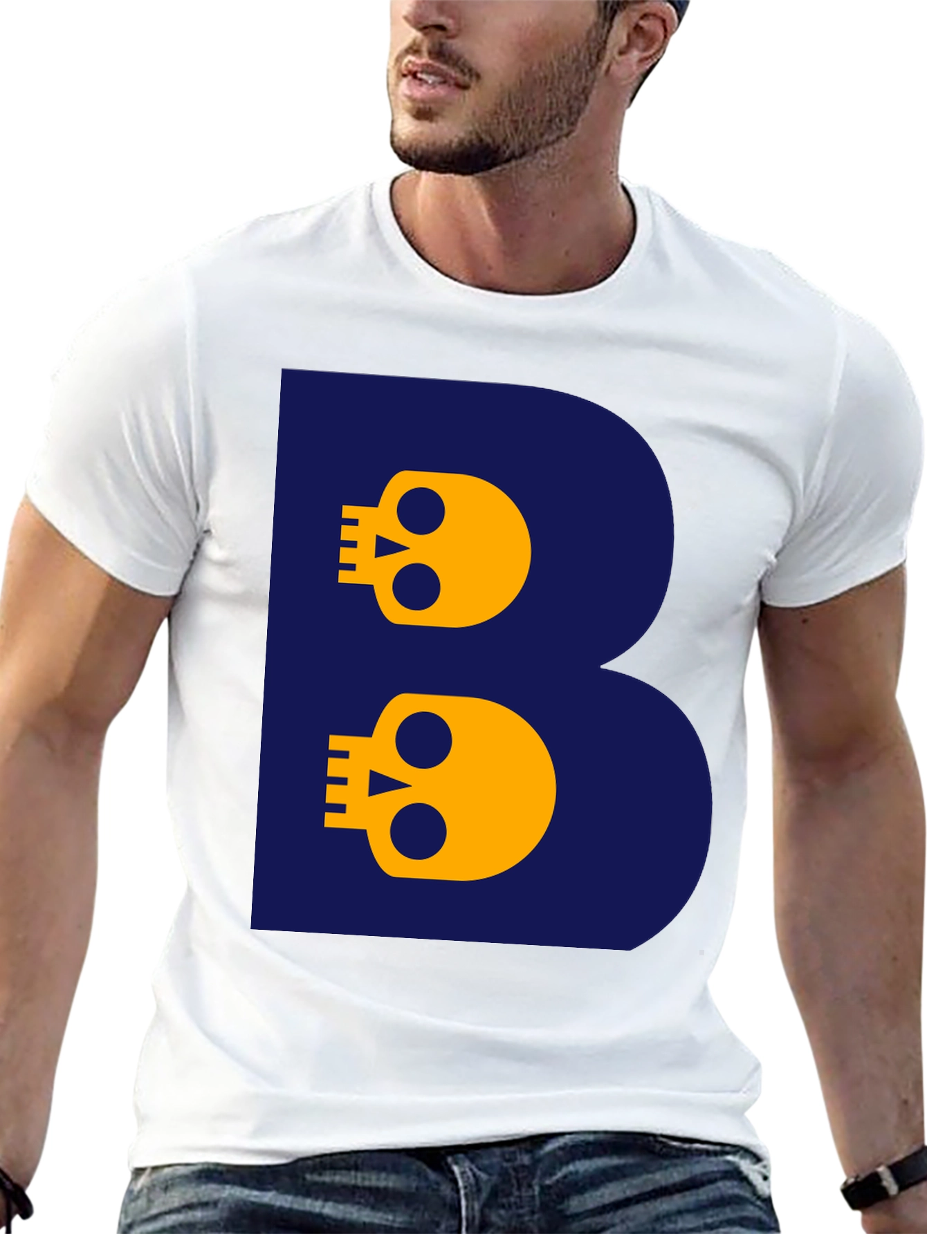 Skull Letter B T-Shirt - Bold Graphic Tee
