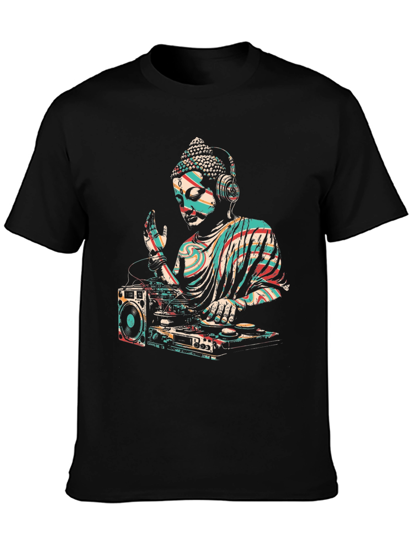 DJ Buddha Graphic Tee - Cool Spiritual Style