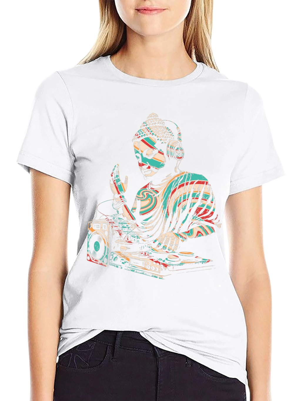 DJ Buddha Graphic Tee - Cool Spiritual Style