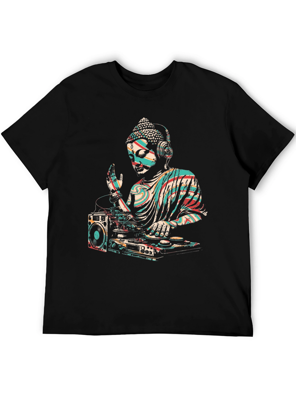 DJ Buddha Graphic Tee - Cool Spiritual Style