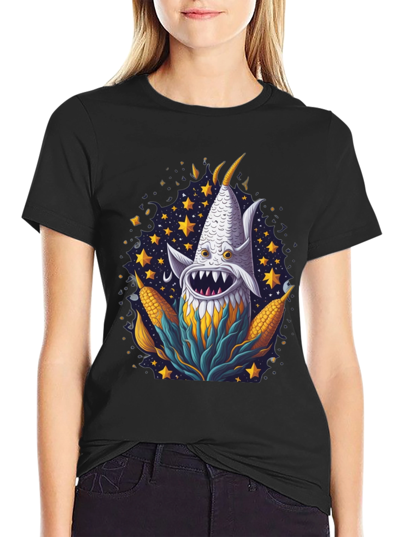 Corn Monster Graphic Tee - Unique Design