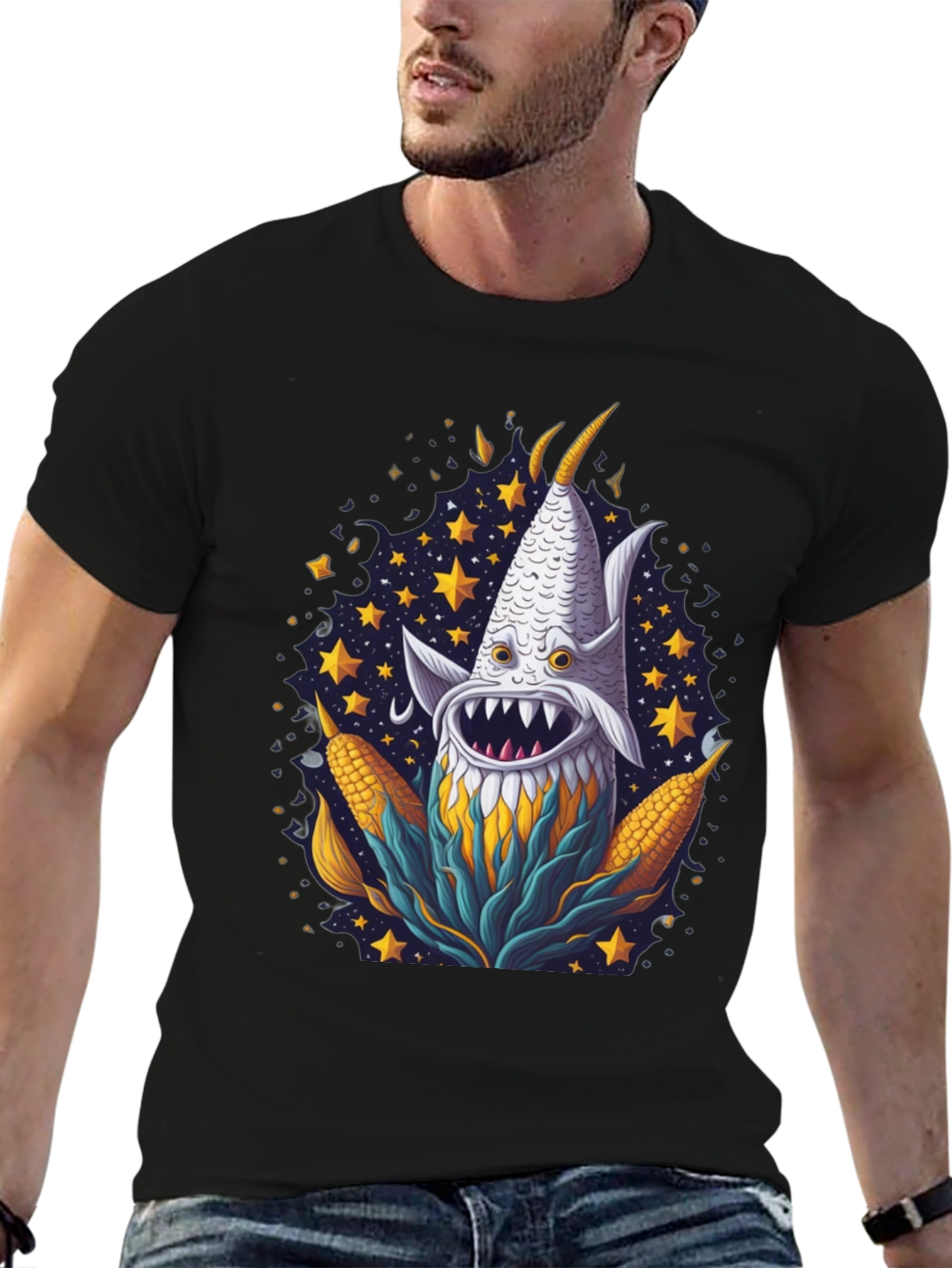 Corn Monster Graphic Tee - Unique Design