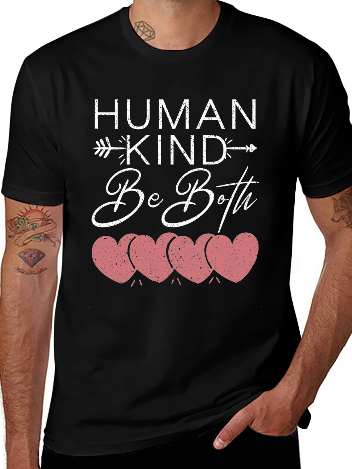 Human Kind Be Both T-Shirt Kindness Hearts Tee