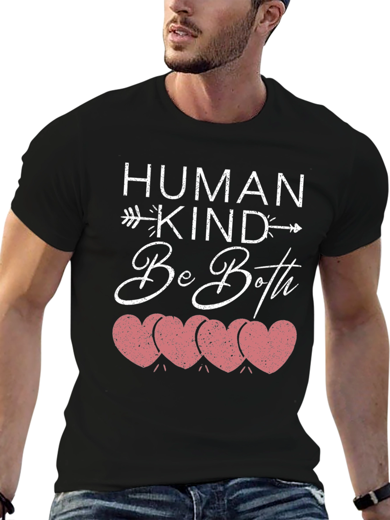 Human Kind Be Both T-Shirt Kindness Hearts Tee