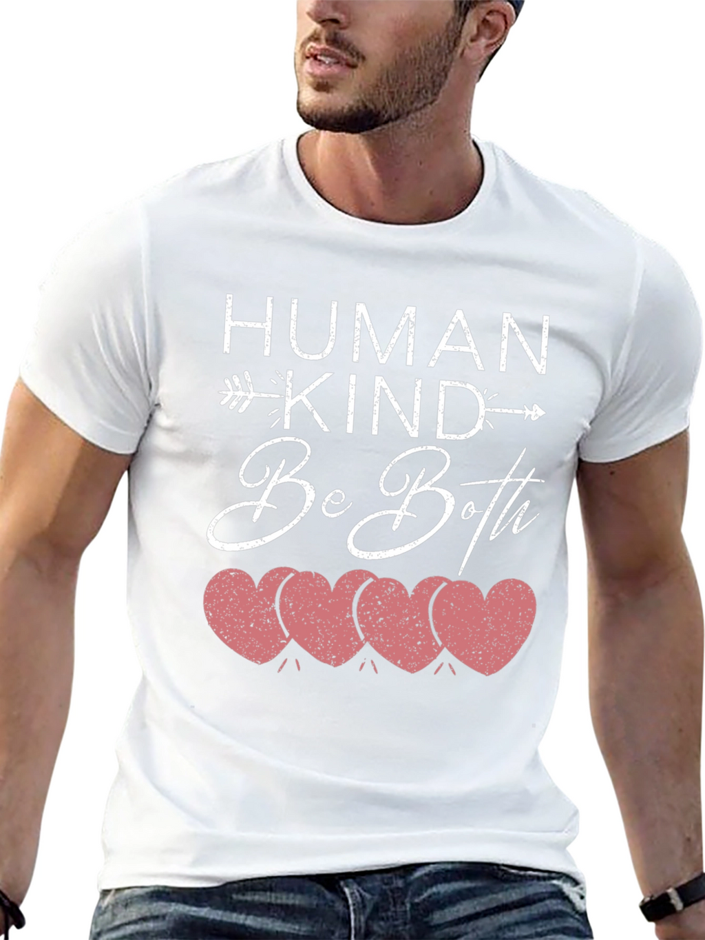 Human Kind Be Both T-Shirt Kindness Hearts Tee