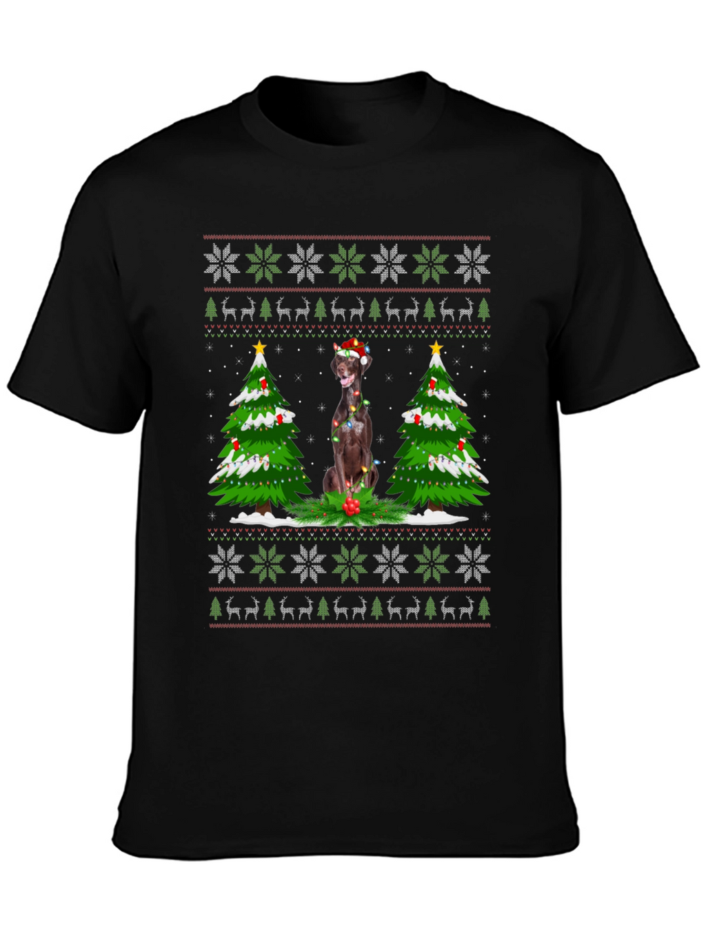 Festive Dog Christmas Sweater T-Shirt