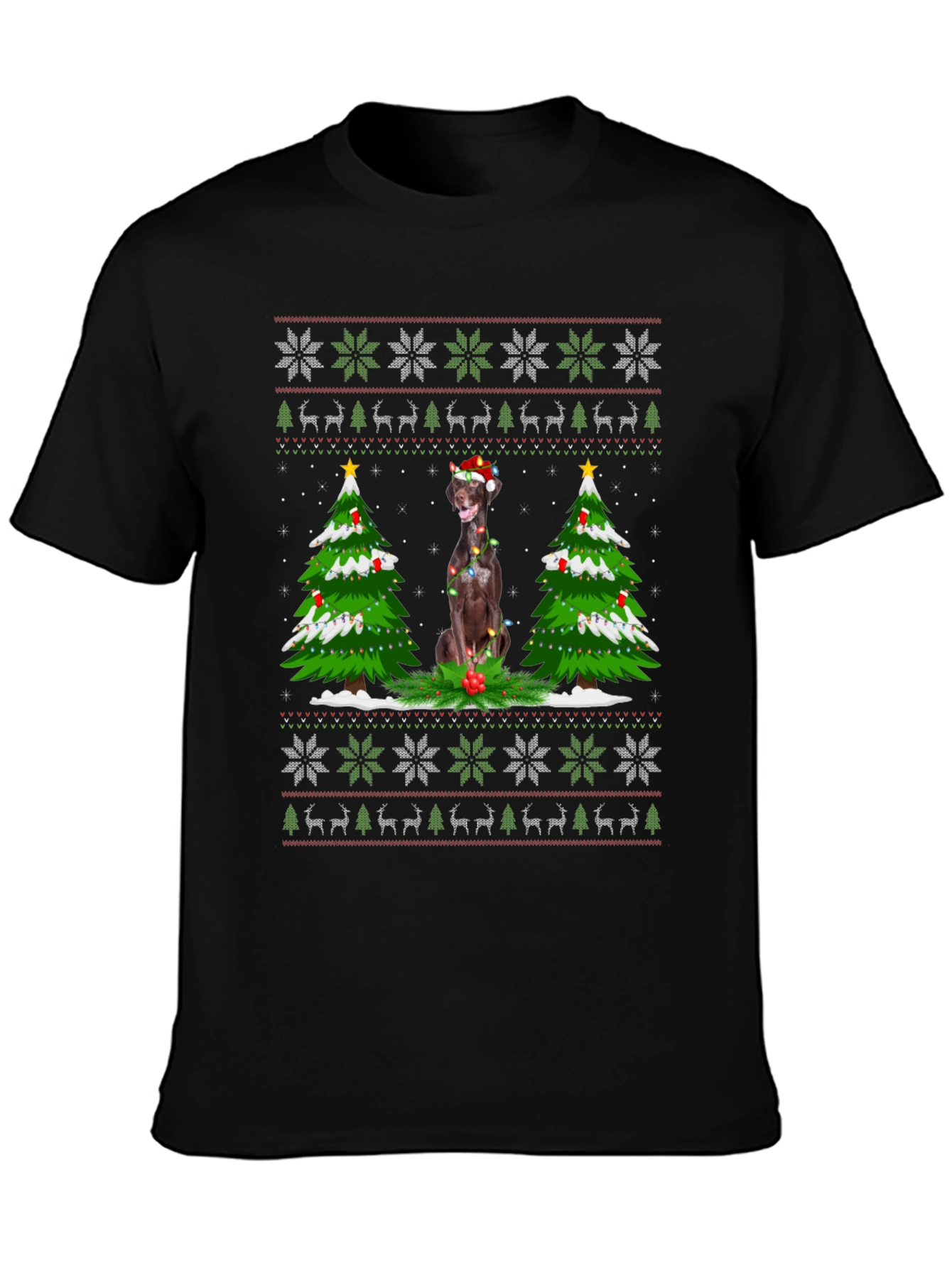 Festive Dog Christmas Sweater T-Shirt