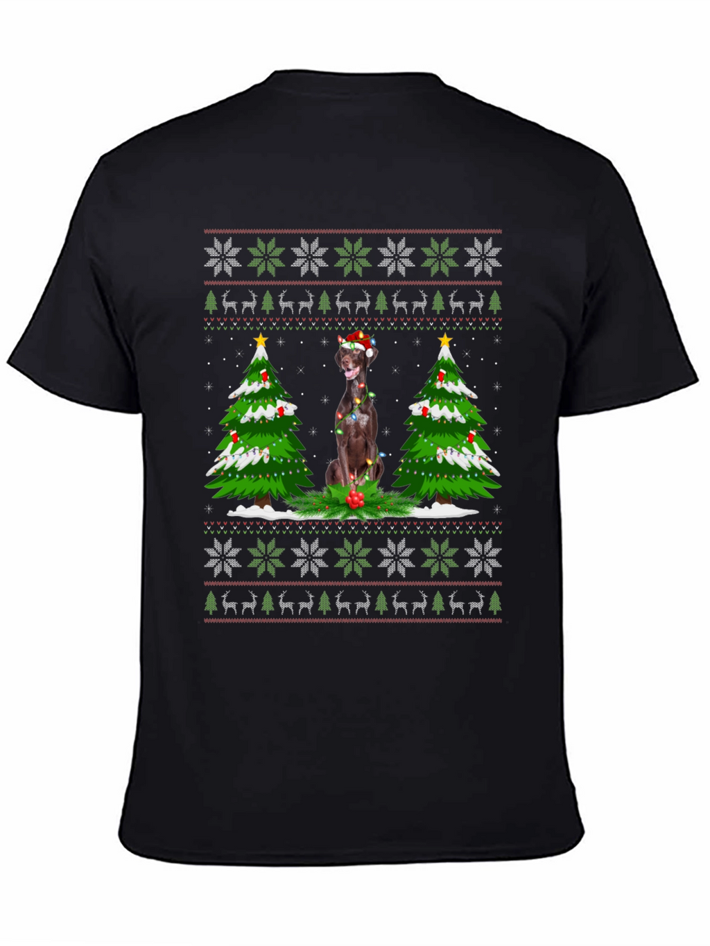Festive Dog Christmas Sweater T-Shirt