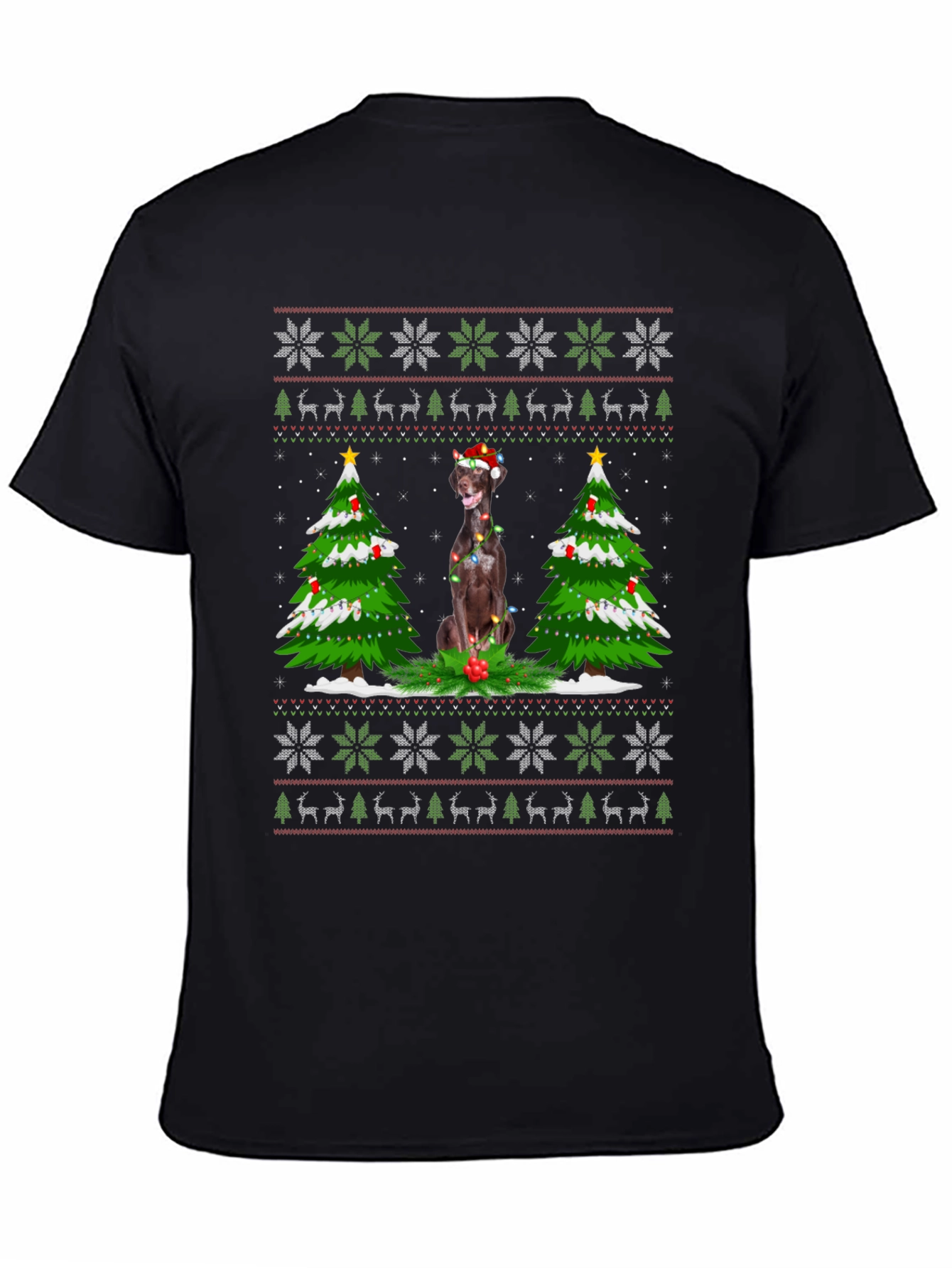 Festive Dog Christmas Sweater T-Shirt