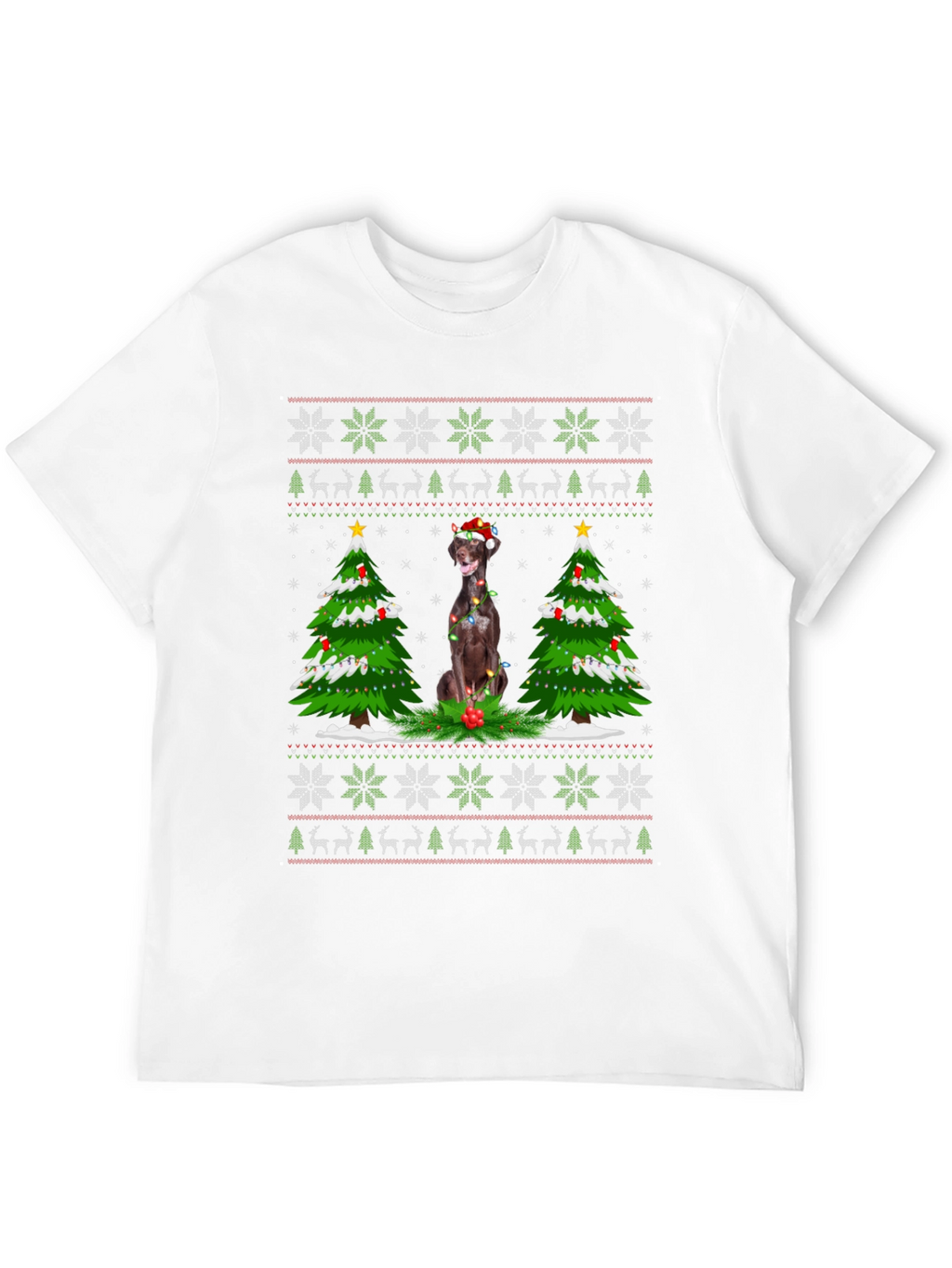 Festive Dog Christmas Sweater T-Shirt