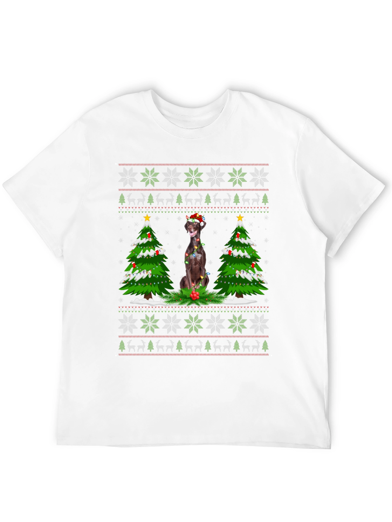 Festive Dog Christmas Sweater T-Shirt