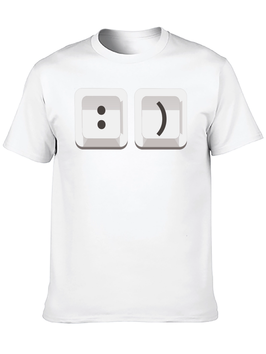 Black T-Shirt with Smiley Face Keyboard Keys