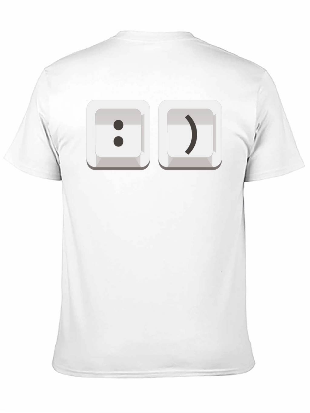 Black T-Shirt with Smiley Face Keyboard Keys