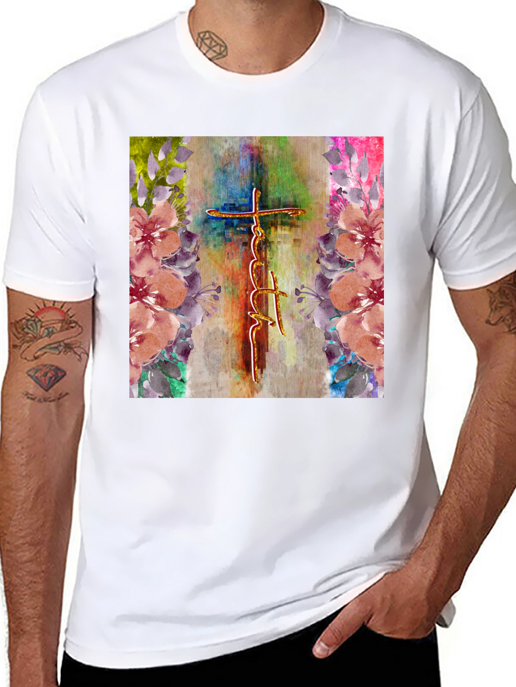 Faith Cross Floral Graphic Tee