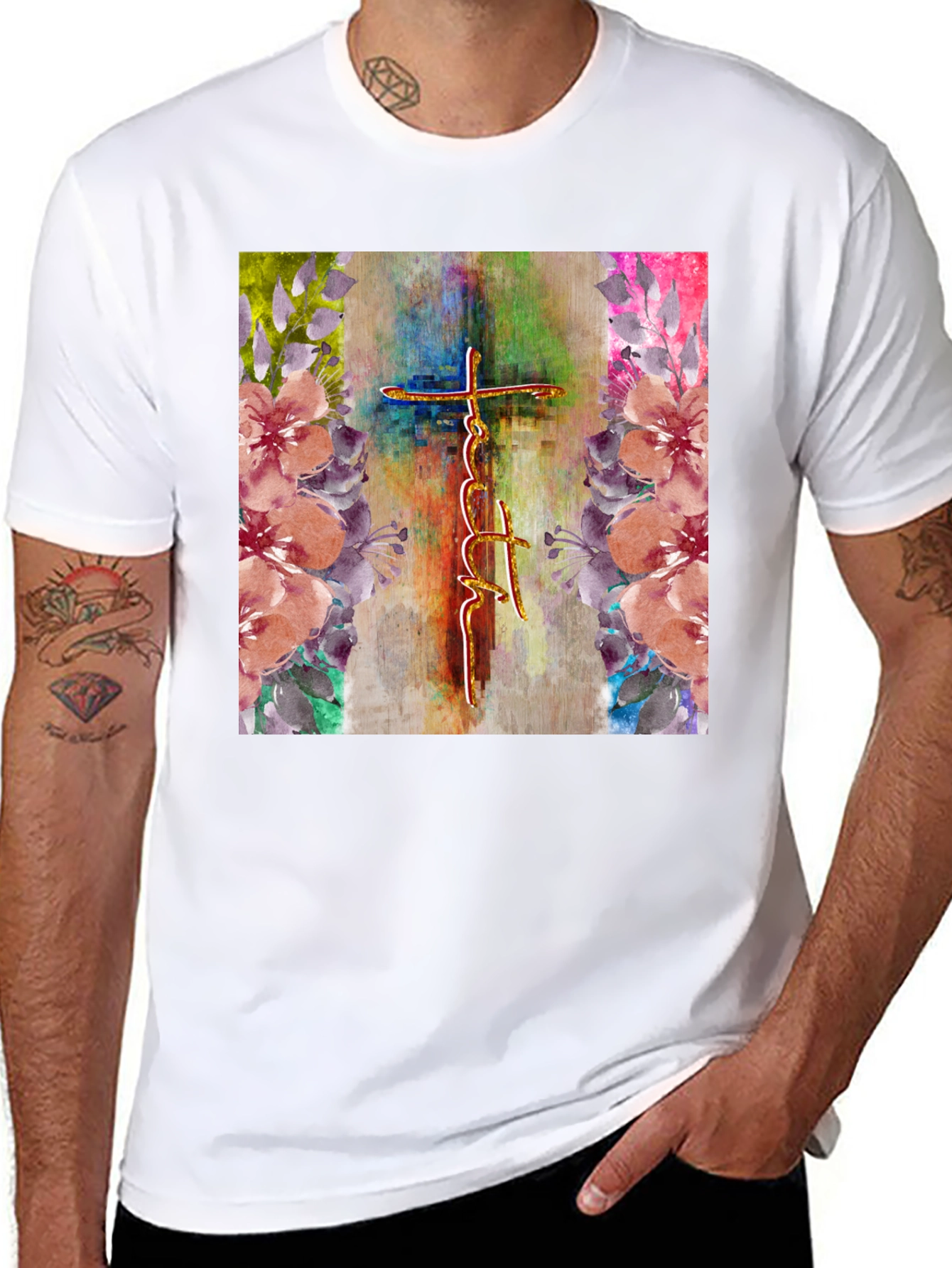 Faith Cross Floral Graphic Tee