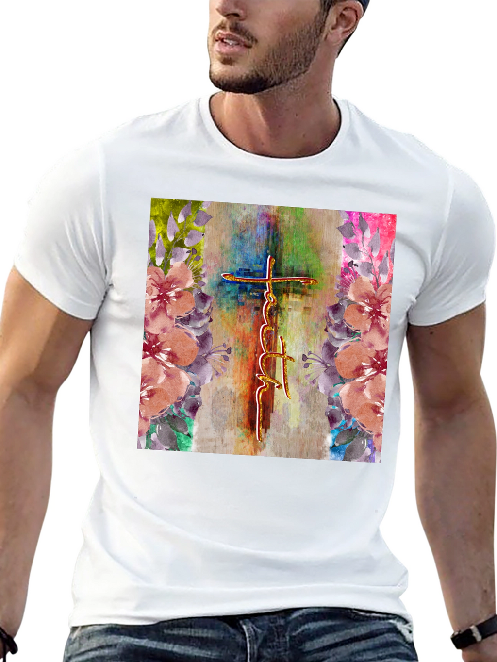 Faith Cross Floral Graphic Tee