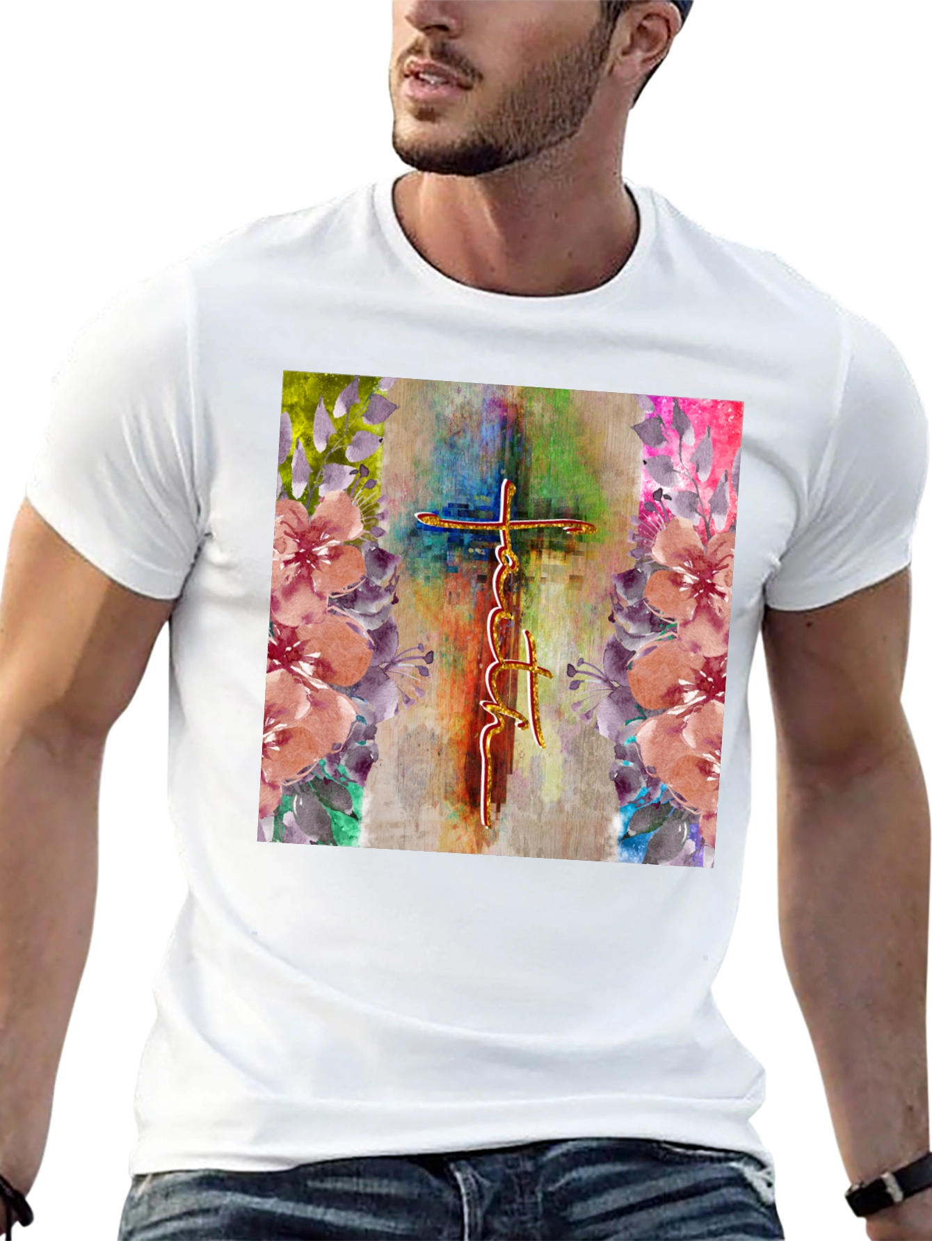 Faith Cross Floral Graphic Tee