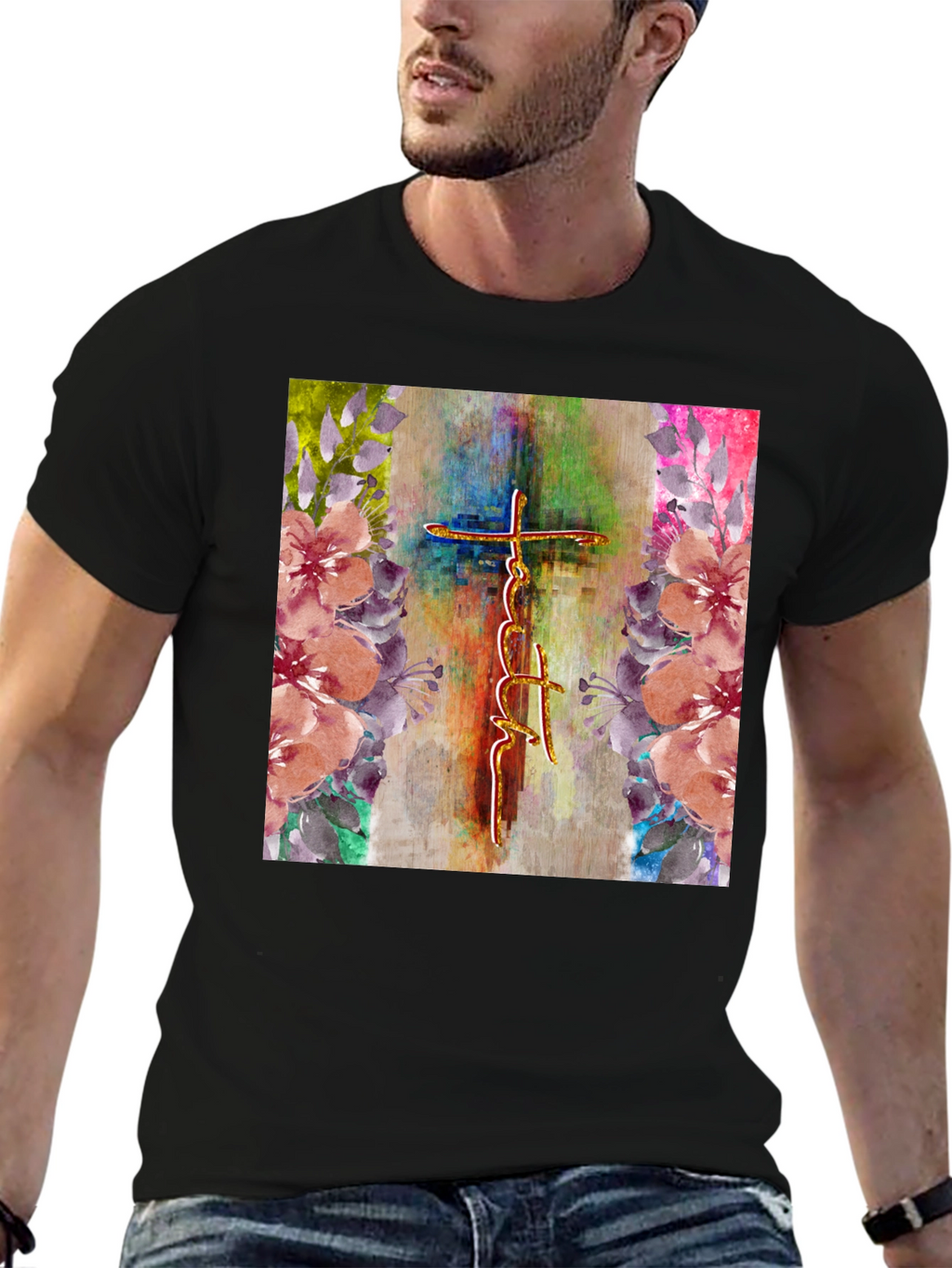 Faith Cross Floral Graphic Tee