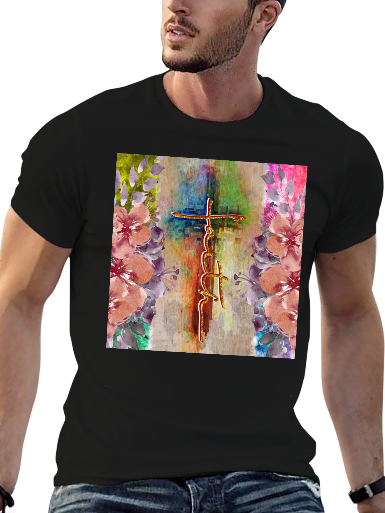 Faith Cross Floral Graphic Tee